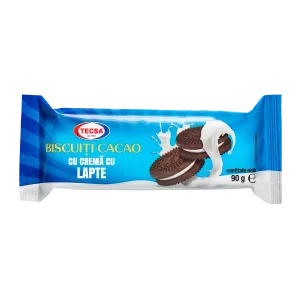 Biscuiți tip oreo de cacao cu crema de lapte