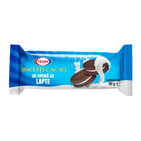 Biscuiți tip oreo de cacao cu crema de lapte